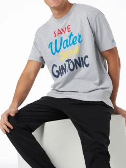 Herren-T-Shirt aus schwerer Baumwolle mit Gin Tonic-Aufdruck