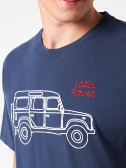 Herren-T-Shirt aus schwerer Baumwolle mit „Latin Rover“-Stickerei