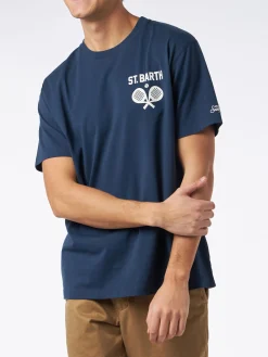 Herren-T-Shirt aus schwerer Baumwolle mit Padel-Aufdruck