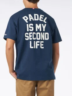 Herren-T-Shirt aus schwerer Baumwolle mit Padel-Aufdruck