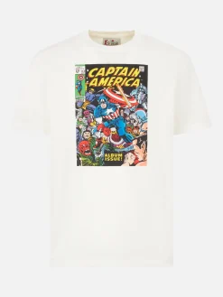 Herren-T-Shirt aus schwerer Baumwolle mit Captain America-Aufdruck | MARVEL-SONDERAUSGABE