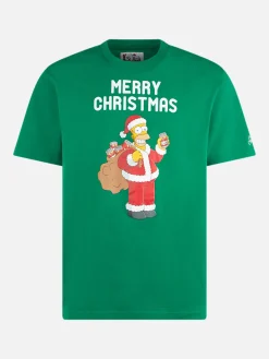Herren-T-Shirt aus schwerer Baumwolle mit „Homer Simpson Merry Christmas“-Aufdruck | DIE SIMPSONS-SONDERAUSGABE