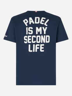 Herren-T-Shirt aus schwerer Baumwolle mit Padel-Aufdruck