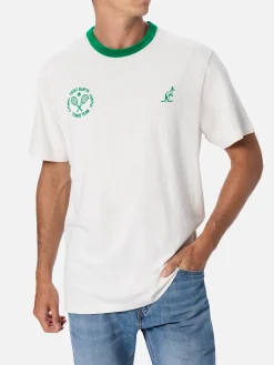 Herren-T-Shirt aus weißer Baumwolle „Dover“ mit Australian Stickerei | AUSTRALIAN BRAND SPECIAL EDITION