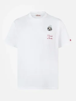 Herren-T-Shirt Austin aus Baumwolle mit Uhrenaufdruck und Stickerei