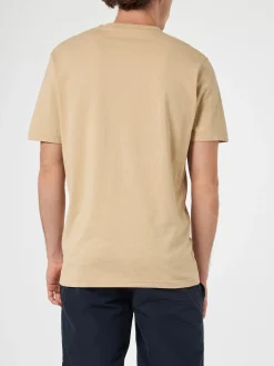 Herren-T-Shirt Dover aus beigem Baumwolljersey mit St. Barth-Stickerei