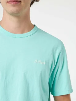 Herren-T-Shirt „Dover“ aus salbeigrünem Baumwolljersey mit St. Barth-Stickerei