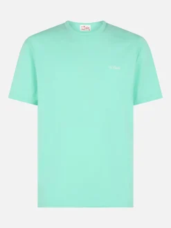 Herren-T-Shirt „Dover“ aus salbeigrünem Baumwolljersey mit St. Barth-Stickerei