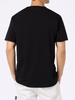 Herren-T-Shirt Dover aus schwarzem Baumwolljersey mit St. Barth-Stickerei