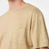 Herren-T-Shirt Ecstasea aus beigem Leinenjersey mit Tasche
