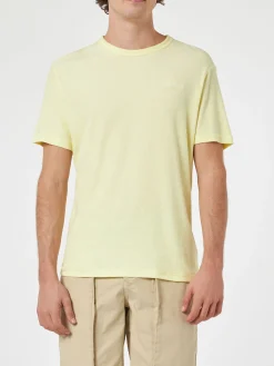 Herren-T-Shirt Gary aus gelbem Frottee mit St. Barth-Stickerei
