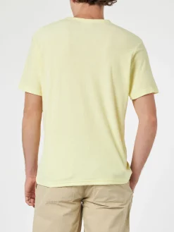 Herren-T-Shirt Gary aus gelbem Frottee mit St. Barth-Stickerei