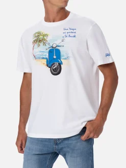 Herren-T-Shirt mit platziertem Vespa-Aufdruck und Stickerei | VESPA-SONDEREDITION