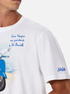 Herren-T-Shirt mit platziertem Vespa-Aufdruck und Stickerei | VESPA-SONDEREDITION