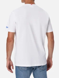 Herren-T-Shirt mit platziertem Vespa-Aufdruck und Stickerei | VESPA-SONDEREDITION