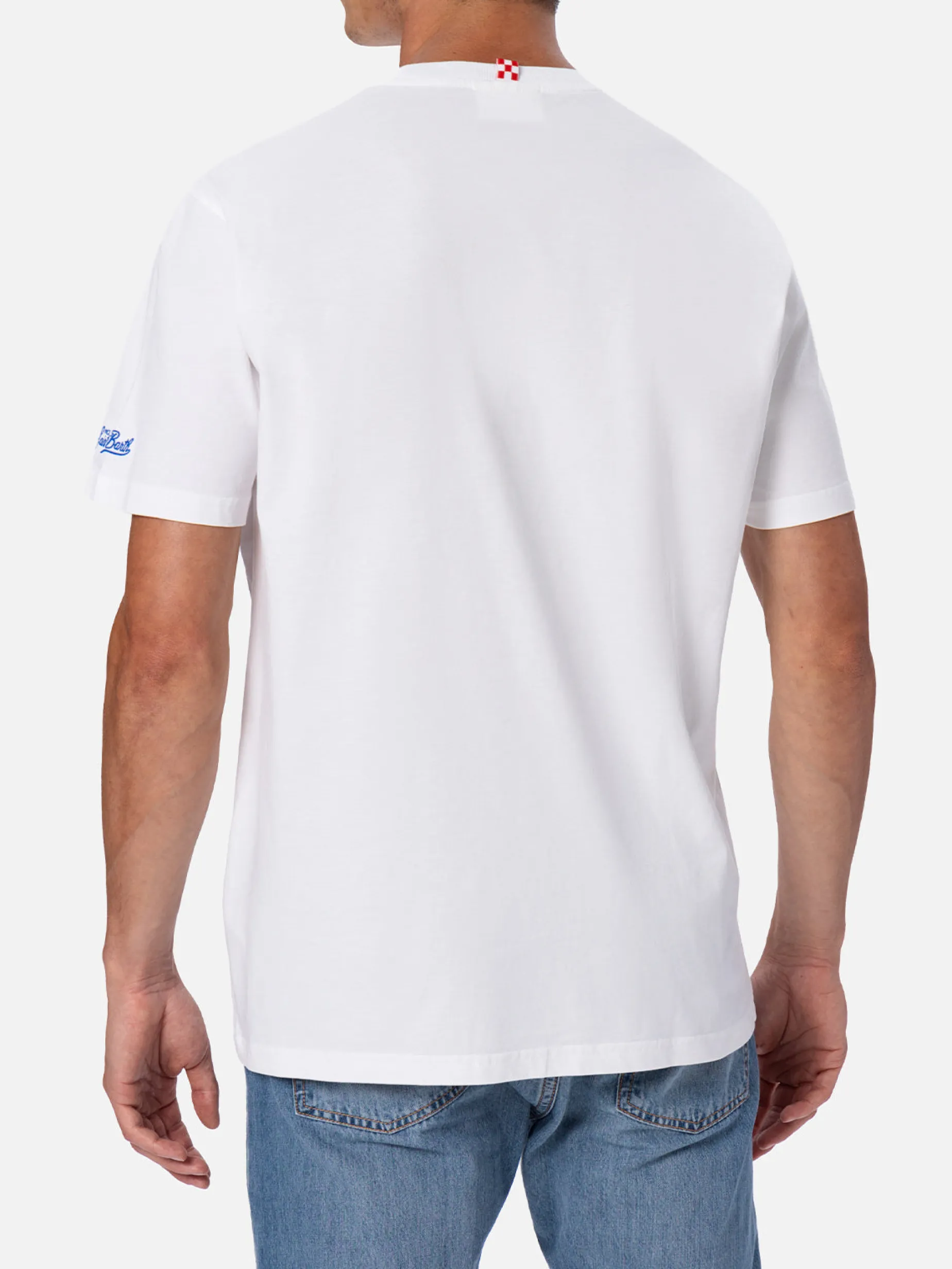 Herren-T-Shirt mit platziertem Vespa-Aufdruck und Stickerei | VESPA-SONDEREDITION