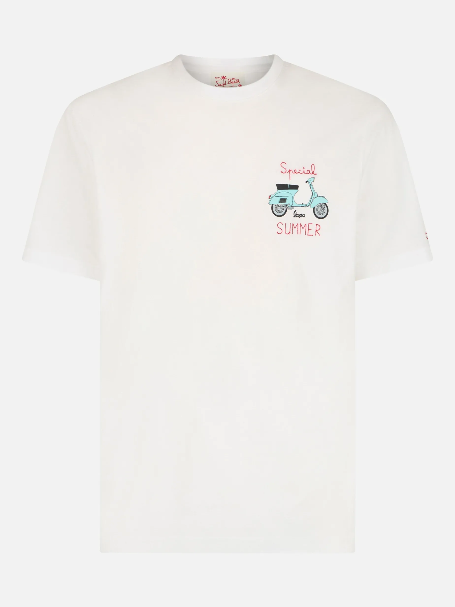 Herren-T-Shirt mit platziertem Vespa-Aufdruck und Stickerei | VESPA-SONDEREDITION