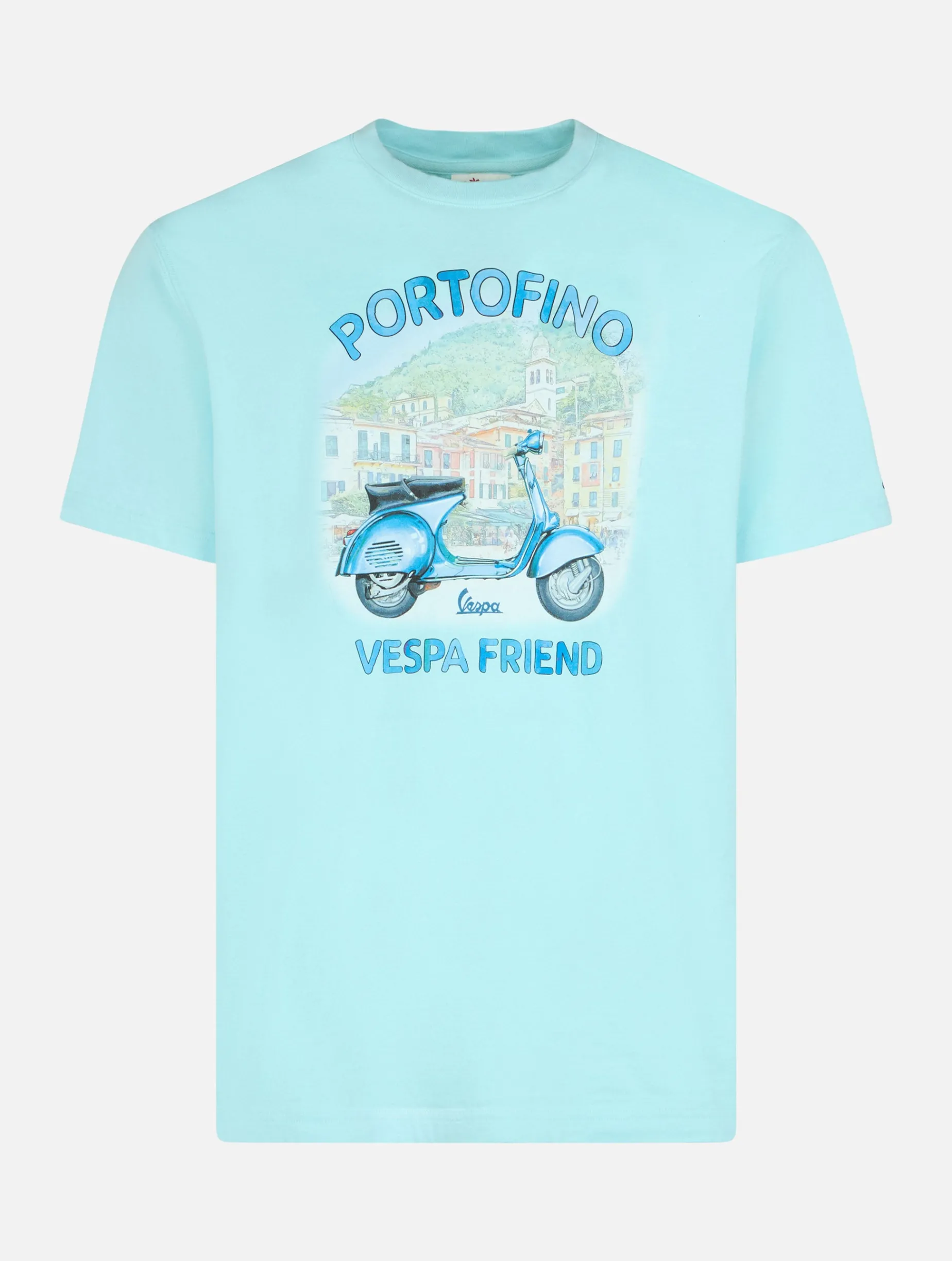 Herren-T-Shirt mit platziertem Portofino Vespa Friend-Aufdruck | VESPA-SONDEREDITION