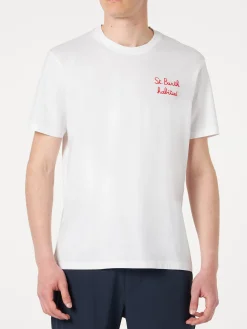 Herren-T-Shirt mit St.-Barth-Habituè-Stickerei
