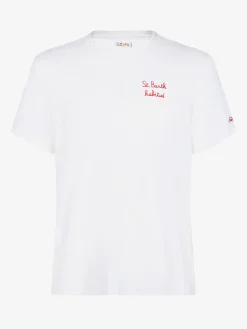 Herren-T-Shirt mit St.-Barth-Habituè-Stickerei