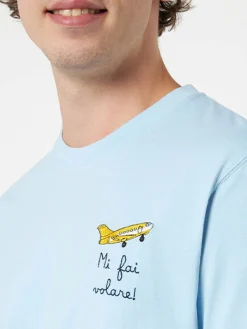 Herren-T-Shirt „Portofino“ aus Baumwolljersey in klassischer Passform mit „Mi fai volare“-Stickerei