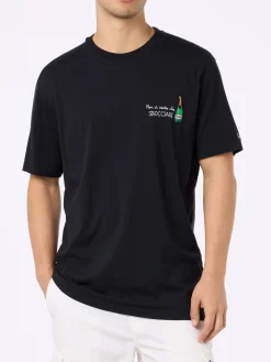 Herren-T-Shirt „Portofino“ aus Baumwolljersey in klassischer Passform mit „Non ci resta che sbocciare“-Stickerei