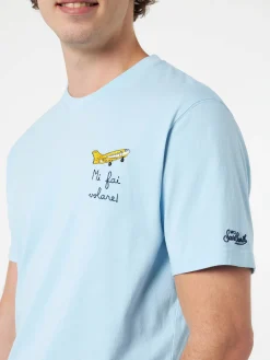 Herren-T-Shirt „Portofino“ aus Baumwolljersey in klassischer Passform mit „Mi fai volare“-Stickerei