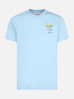 Herren-T-Shirt „Portofino“ aus Baumwolljersey in klassischer Passform mit „Mi fai volare“-Stickerei