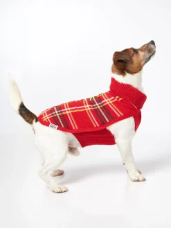 Hundepullover mit Tartan-Print