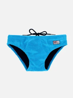 Jungen-Badehose Billy aus Frottee mit Hai-Prägedruck