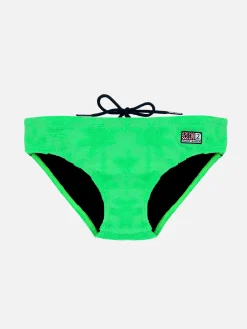 Jungen-Badehose Billy aus Frottee mit Palmen-Prägedruck