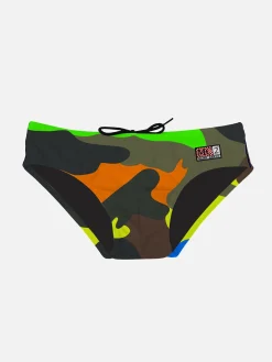 Jungen-Badehose mit mehrfarbigem Tarnmuster