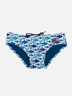Jungen-Badehose mit Multi-Haifisch-Print