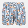 Jungen-Badeshorts aus Baumwolle mit Matrosenbären-Print