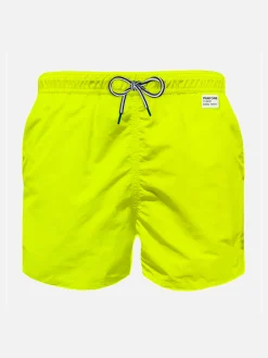 Jungen-Badeshorts aus hellem, fluogelbem Stoff | Pantone® Sonderausgabe
