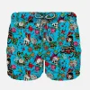 Jungen-Badeshorts aus leichtem Stoff mit Tattoo-Print