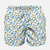Jungen-Badeshorts aus leichtem Stoff mit schneebedecktem Entchenmuster