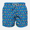 Jungen-Badeshorts aus leichtem Stoff mit Pizza-Print