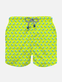 Jungen-Badeshorts aus leichtem Stoff mit Qualle-Print