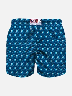 Jungen-Badeshorts aus leichtem Stoff mit Quallen-Print