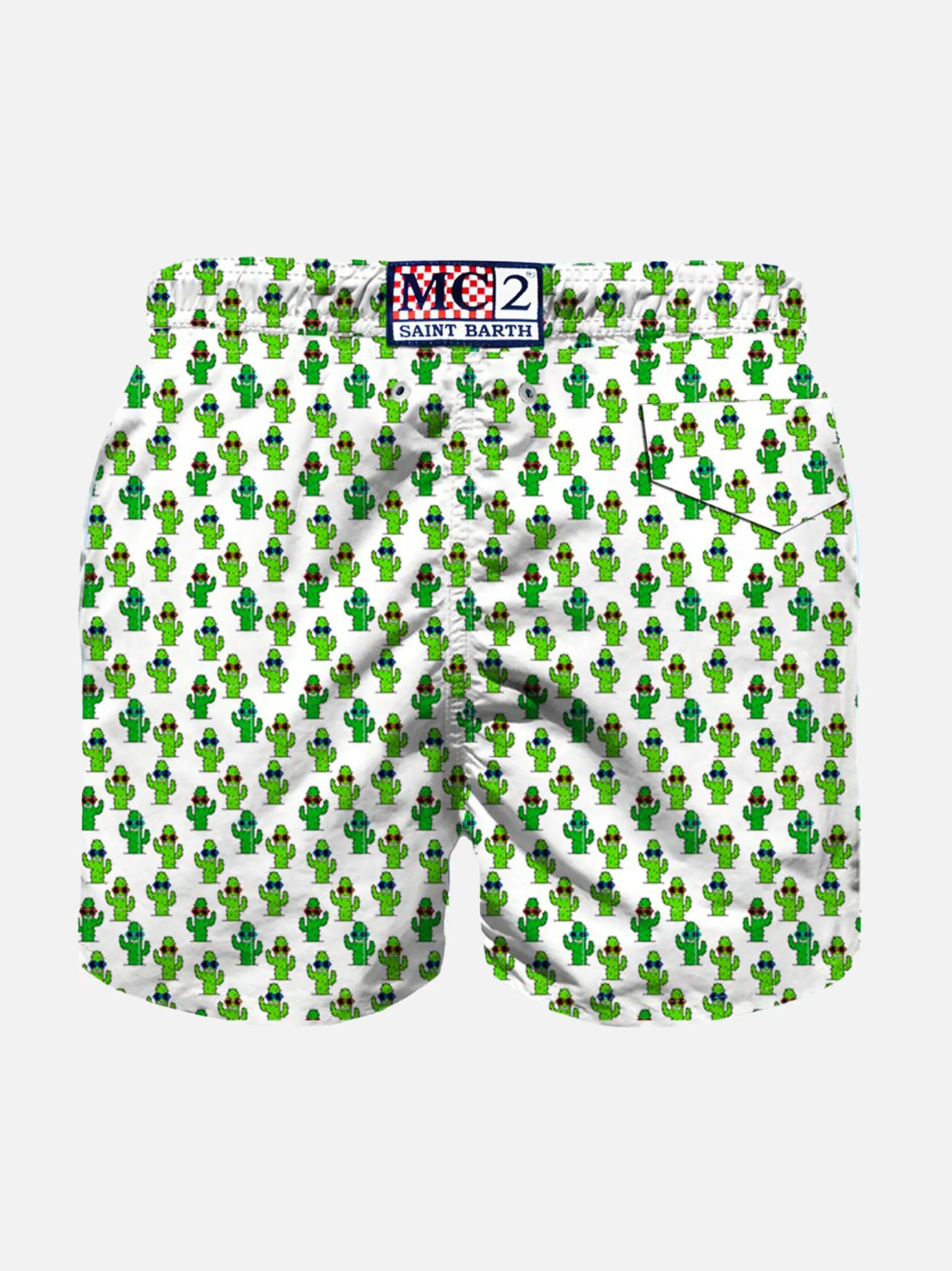 Jungen-Badeshorts aus leichtem Stoff mit Kaktus-Print