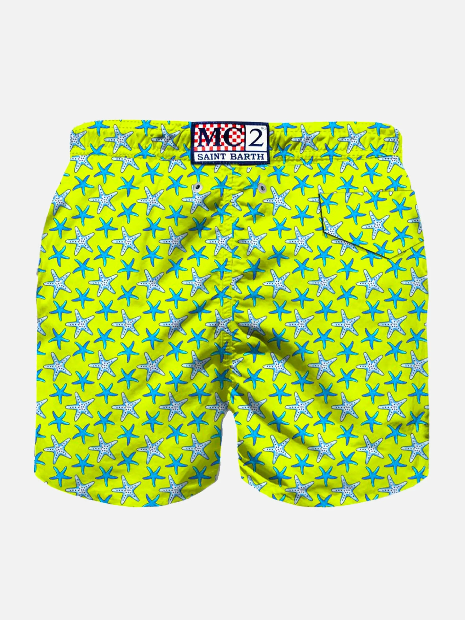 Jungen-Badeshorts aus leichtem Stoff mit Seestern-Print
