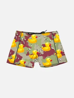 Jungen-Badeshorts aus Lycra mit Enten-Print
