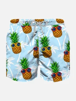 Jungen-Badeshorts mit Ananas-Print