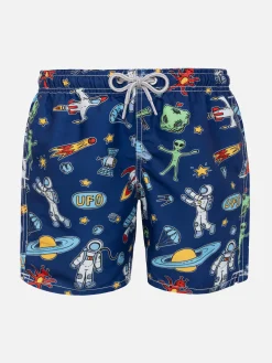 Jungen-Badeshorts mit Astronauten-Print
