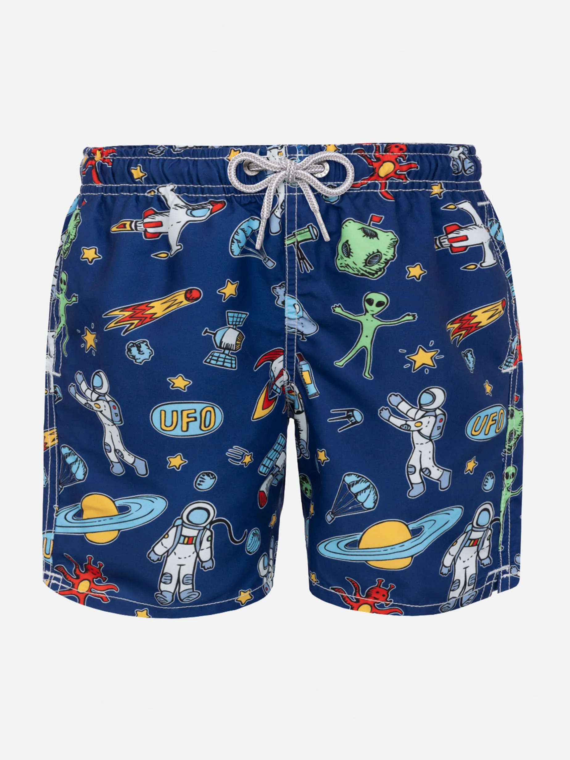 Jungen-Badeshorts mit Astronauten-Print