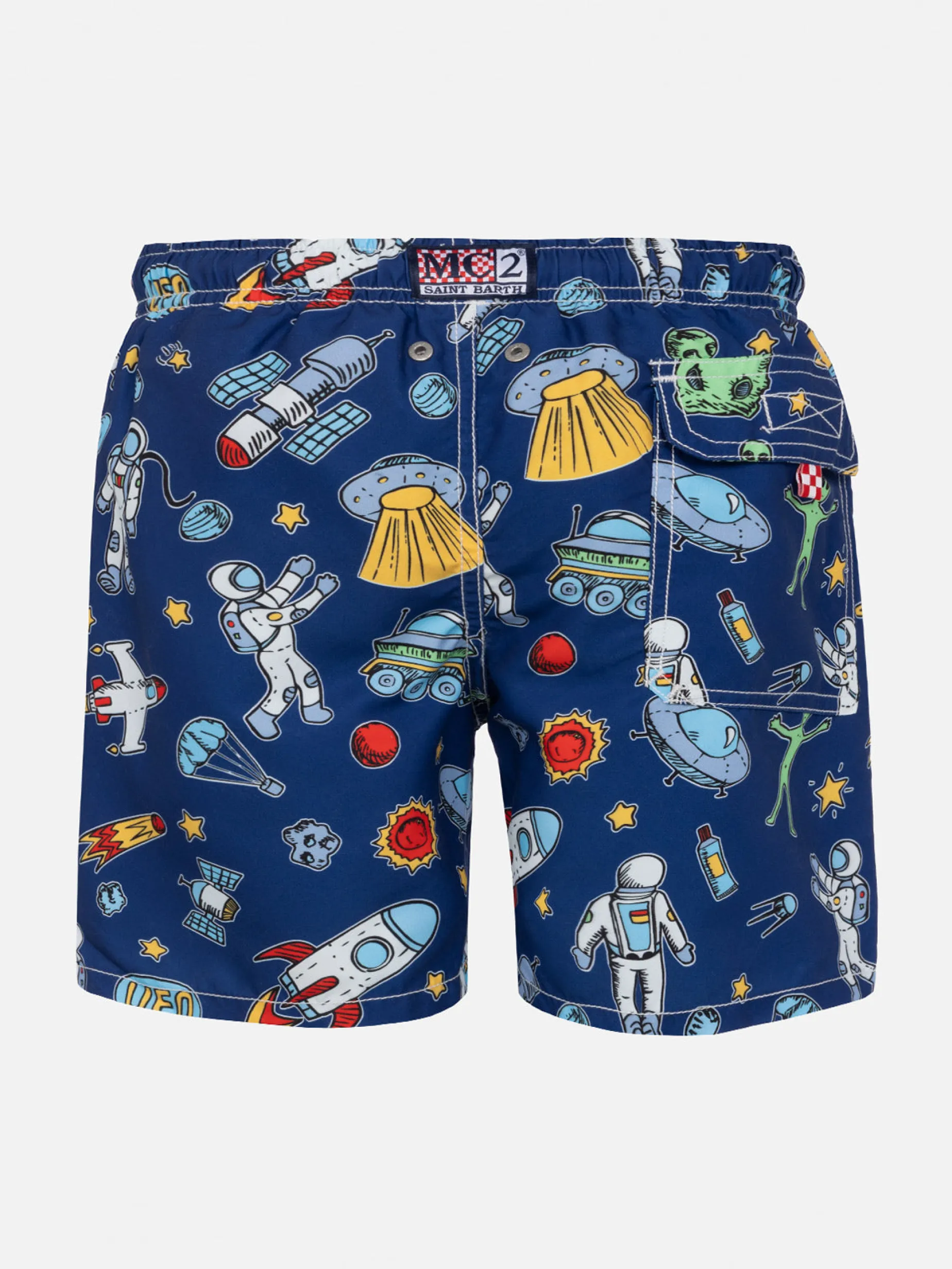 Jungen-Badeshorts mit Astronauten-Print