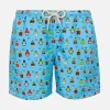 Jungen-Badeshorts mit Fußballspieler-Aufdruck
