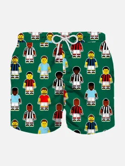Jungen-Badeshorts mit Fußballspieler-Aufdruck