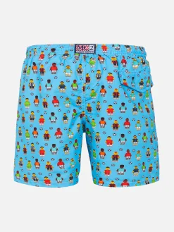Jungen-Badeshorts mit Fußballspieler-Aufdruck